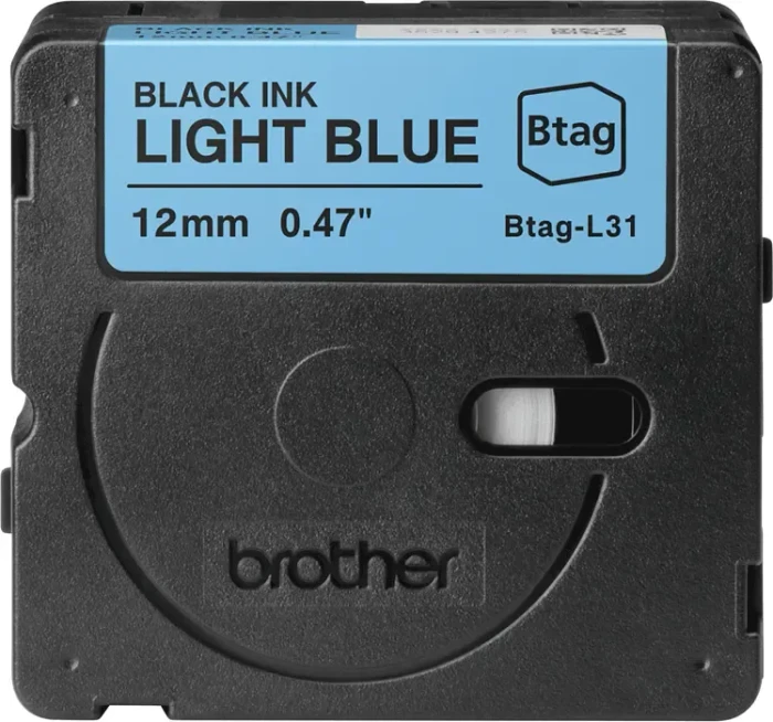 Brother Btag-L31 Beschriftungsband, 12mm, schwarz/hellblau