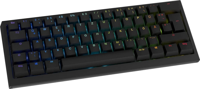 Ducky One X Mini Wireless, schwarz, LEDs RGB, Inductive Analog Switch, USB/Bluetooth, DE