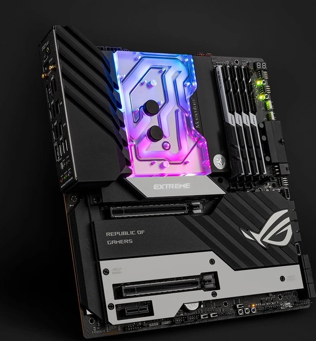 EK Water Blocks Quantum Line EK-Quantum Momentum² ROG Crosshair VIII Extreme D-RGB Monoblock, Nickel, Acryl