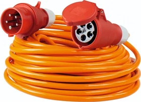 as-Schwabe Polyurethan CEE Verlängerungskabel 400V 32A IP44 H07BQ-F 5G4, orange, 50m