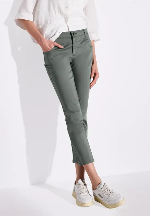 Street One 7/8-Satin Hose muse green (Damen)