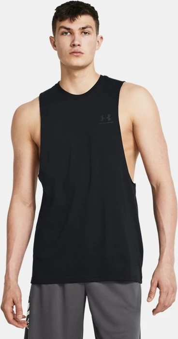 Under Armour Left Chest Cut-Off Funktionsshirt ärmellos schwarz (Herren)