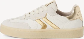 Tamaris Ledersneaker Low white/lt.gold (Damen)