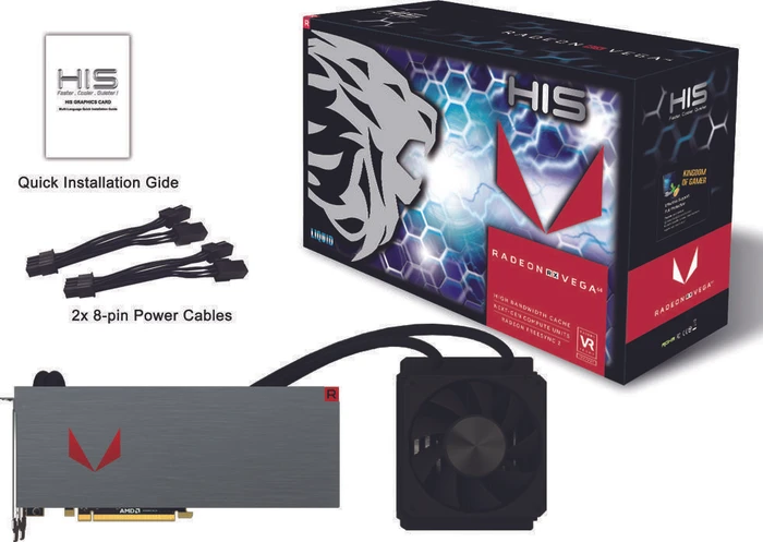 HIS Radeon RX Vega 64 Liquid Cooling, 8GB HBM2, HDMI, 3x DP