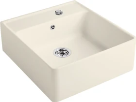 Villeroy & Boch Spülstein Becken mittig mit Ablauffernbedienung ivory