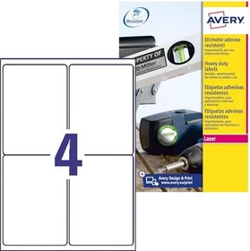 Avery-Zweckform Folienetiketten, 99.1x139mm, wetterfest, weiß, 20 Blatt (80 Etiketten)
