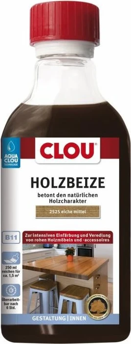 CLOU B11 Aqua CLOU Holzbeize 2525 eiche mittel, 250ml