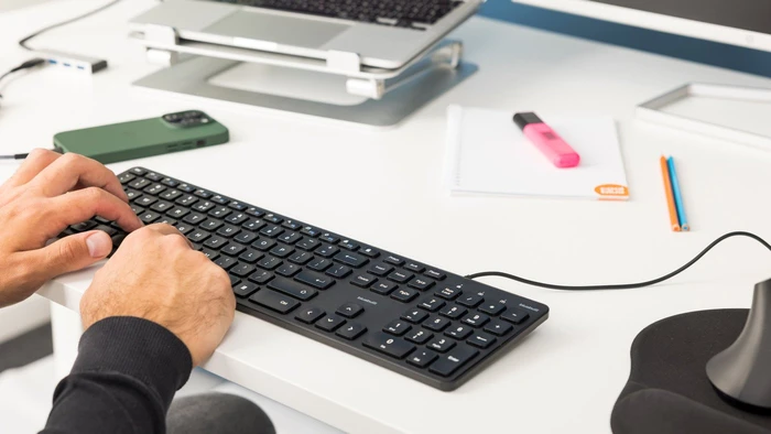 BlueBuilt Kabelgebundene Tastatur, schwarz, USB, DE