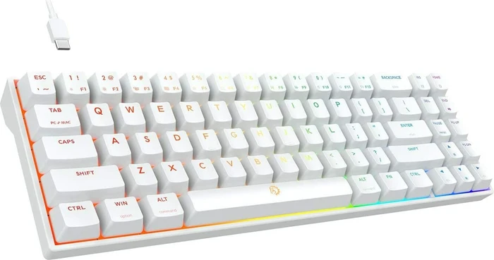 Drevo Calibur V2 TE PC/Mac, LEDs RGB, weiß, MX RGB RED, USB, DE