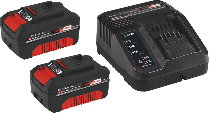 Einhell Power X-Change Starterset 18V, 3.0Ah, Li-Ionen, 2 Akkus [6.0Ah] [108Wh]
