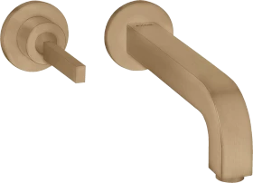 Hansgrohe Axor Citterio Einhebel-Waschtischmischer Unterputz für Wandmontage mit Pingriff Auslauf 220mm und Rosetten brushed bronze