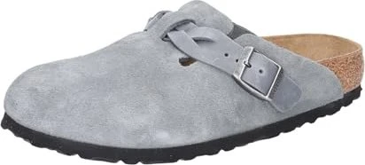 Birkenstock Boston Braided Veloursleder basalt gray (Damen)