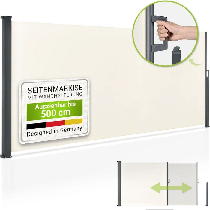 Juskys Dubai Seitenmarkise 500x200cm beige