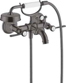 Hansgrohe Axor Montreux 2-Griff Wannenarmatur Aufputz mit Hebelgriffen brushed black chrome