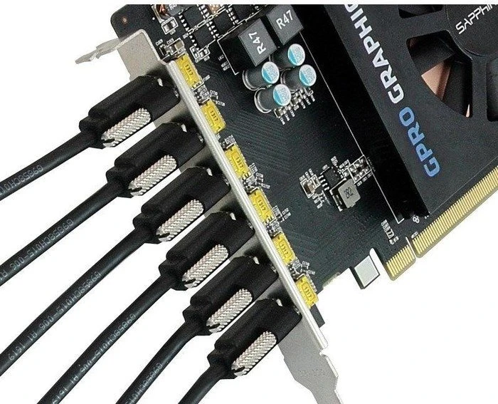 Sapphire GPRO 6200, 4GB GDDR5, 6x mDP, lite retail