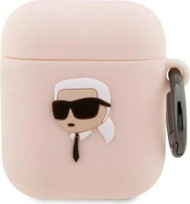 Karl Lagerfeld NFT Karl Head 3D Silicone Case für Apple AirPods 1/2 pink