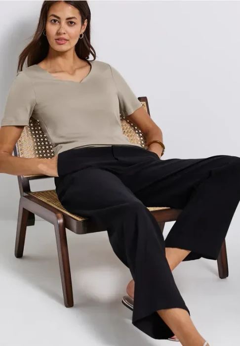 Street One Herzausschnitt T-Shirt kurzarm morning beige (Damen)