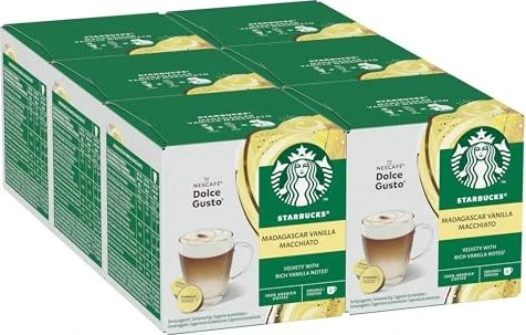 Nestlé Nescafe Dolce Gusto Latte Macchiato Vanilla Kaffeekapseln, 48 Stück (6x 8 Stück)