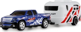 Amewi Pickup mit Wohnwagen RTR blau 1:64