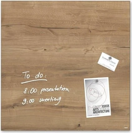 Sigel Artverum Glas-Magnetboard, Natural-Wood, 48x48cm