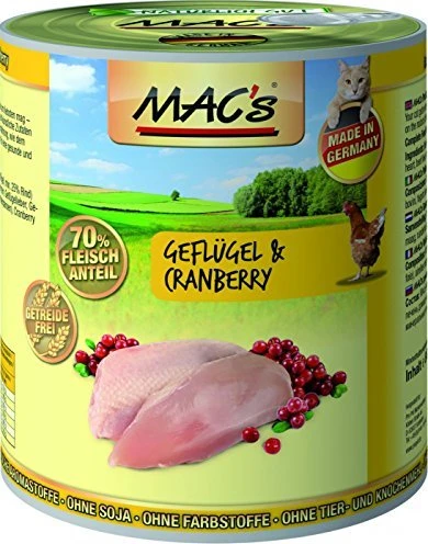 MAC's Cat Geflügel und Cranberry Adult, 4.80kg (6x 800g)
