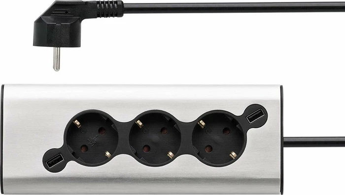 WMF Ambient Multi-Stecker Pro Edelstahl matt, 3-fach, 1.8m, edelstahl matt