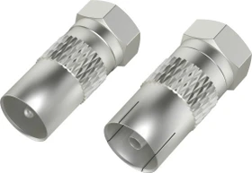 Hama SAT-Adapter-Set, F-Stecker - Koax-Stecker / Kupplung, 2 Stück