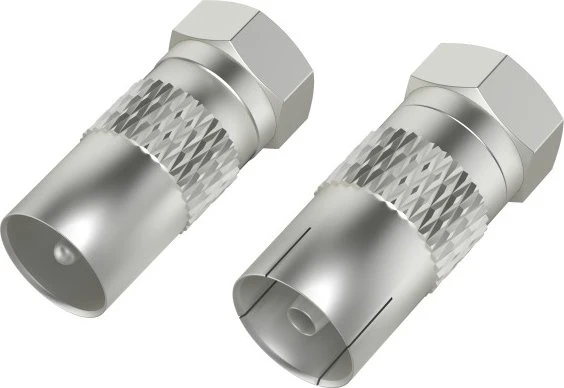 Hama SAT-Adapter-Set, F-Stecker - Koax-Stecker / Kupplung, 2 Stück