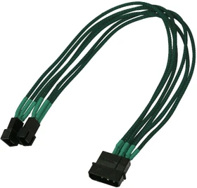 Nanoxia Molex auf 3-Pin Adapter, sleeved, 30cm, grün