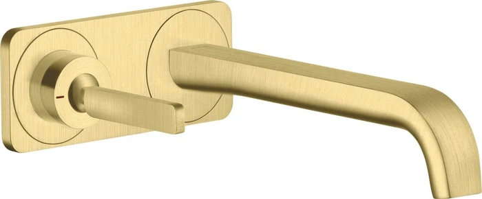 Hansgrohe Axor Citterio E Waschbeckenarmatur mit Platte brushed brass