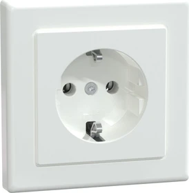 Merten System M M-Smart SCHUKO-Steckdose mit Abdeckplatte Steckklemmen, aktivweiß glänzend