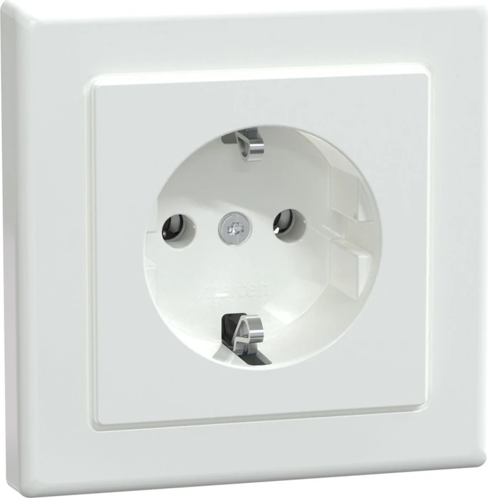 Merten System M M-Smart SCHUKO-Steckdose mit Abdeckplatte Steckklemmen, aktivweiß glänzend