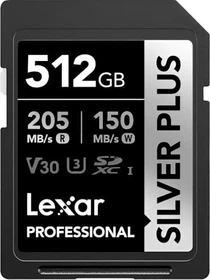 Lexar Professional SILVER PLUS R205/W150 512GB, UHS-I U3, Class 10