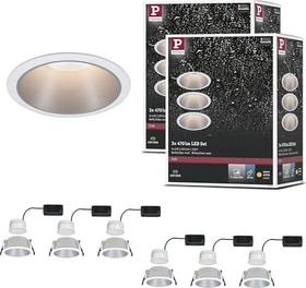 Paulmann Cole Coin LED 6W Einbauleuchte weiß/silber, 6 Stück