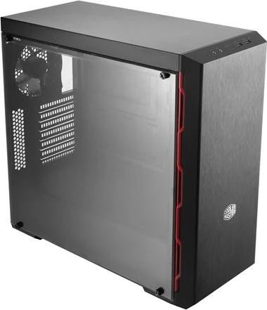Cooler Master MasterBox MB600L, schwarz/rot, Acrylfenster