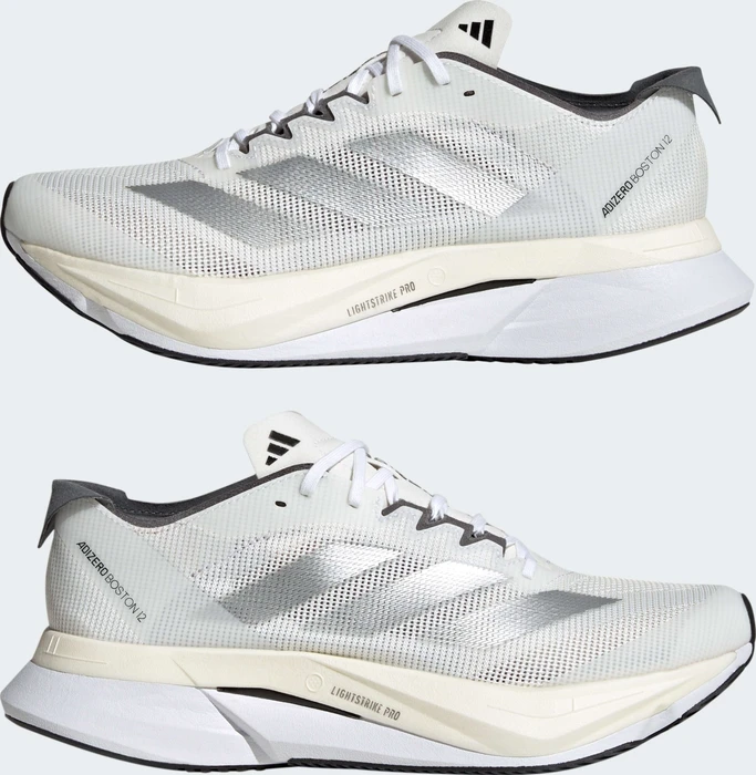 adidas Adizero Boston 12 cloud white/silver metallic/grey five (Damen)