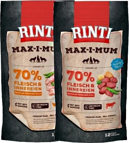 Finnern Rinti Max-I-Mum, Fleisch und Innereien, Huhn, 24kg (2x 12kg)