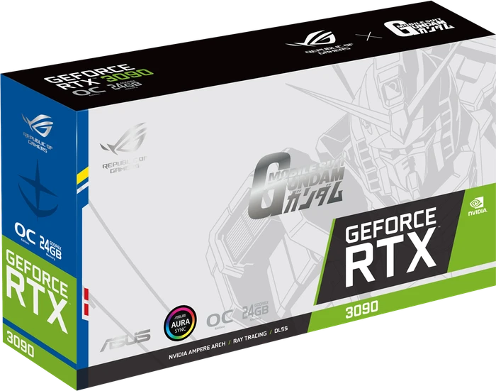 ASUS ROG Strix GeForce RTX 3090 Gundam, ROG-STRIX-RTX3090-O24G-GUNDAM, 24GB GDDR6X, 2x HDMI, 3x DP