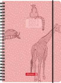 Brunnen Schülerkalender Wochenkalender 2023/2024, 170x240mm, Motiv Wild Animals, 104 Blatt