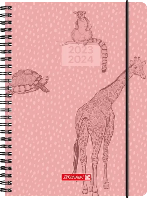 Brunnen Schülerkalender Wochenkalender 2023/2024, 170x240mm, Motiv Wild Animals, 104 Blatt