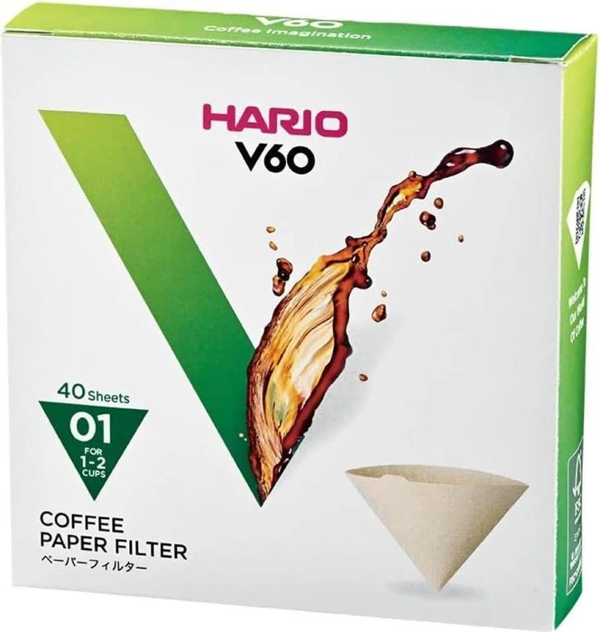 Hario V60 Filtertüten 01 M braun, 40 Stück
