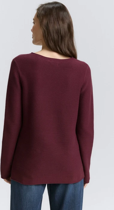 Tom Tailor Rundhalsausschnitt Strickpullover bordeaux red (Damen)