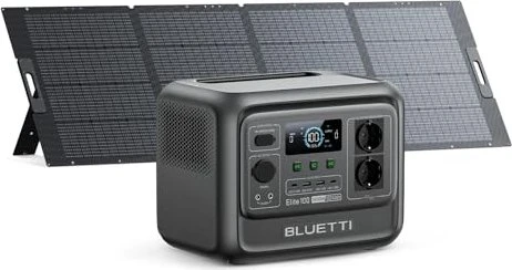 Bluetti Elite 100 V2 Solargenerator grau + 1x 350W Solarpanel, 1024Wh