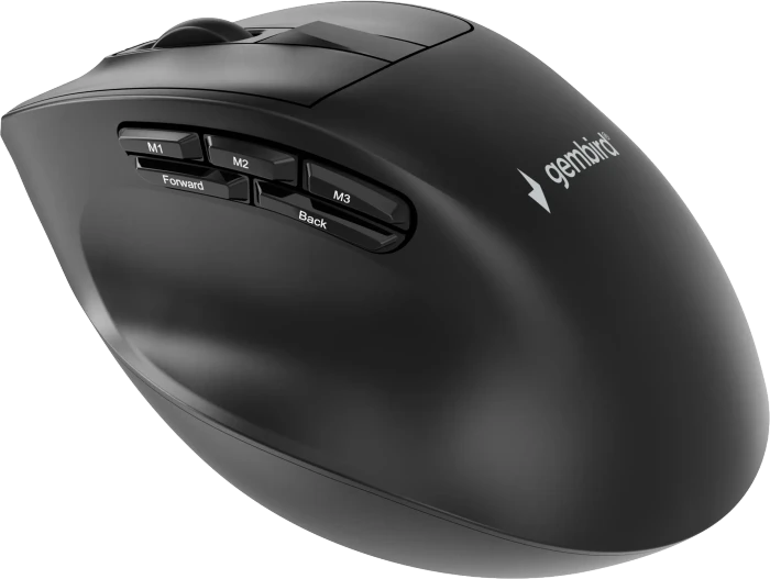 Gembird Triple-Mode 9-Button Wireless Ergonomic Mouse schwarz, USB/Bluetooth