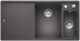 Blanco Axia III 6 S InFino Becken rechts mit Ablauffernbedienung felsgrau inkl. Holzschneidebrett