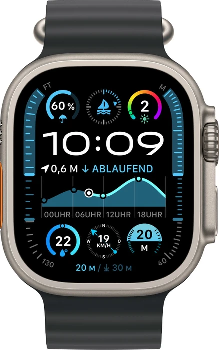 Apple Ocean Armband Verlängerung für Apple Watch Ultra 49mm schwarz/titan natur