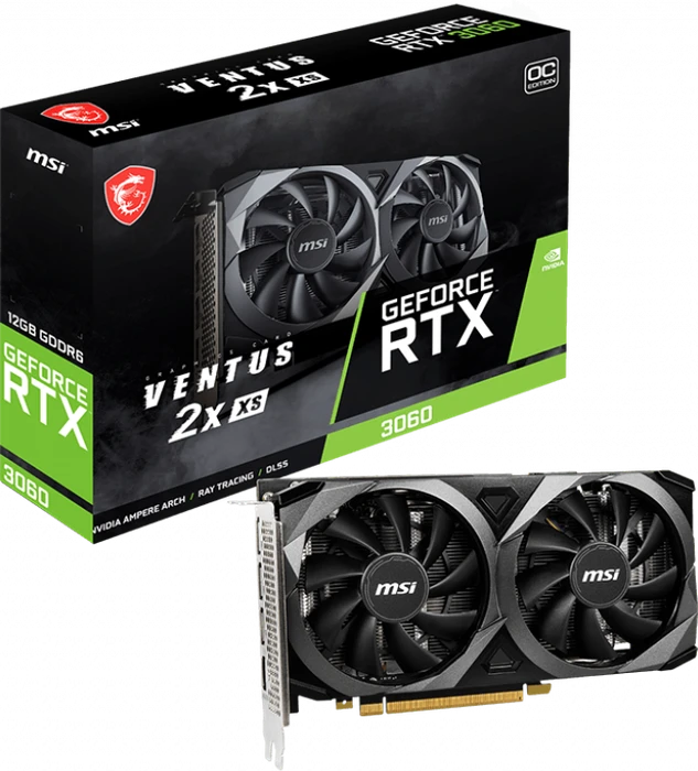 MSI GeForce RTX 3060 Ventus 2X XS 12G OC, 12GB GDDR6, HDMI, 3x DP