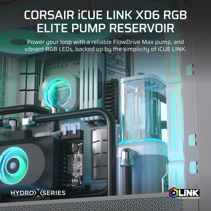 Corsair iCUE LINK XD6 RGB Elite, weiss, mit Pumpe