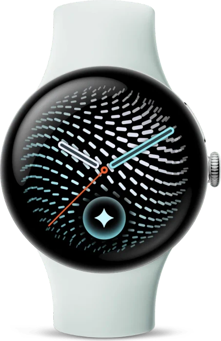 Google Pixel Watch 5 (LTE) 41mm polished silver mit Sportarmband fog