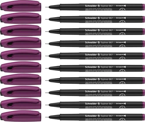 Schneider Topliner 967 Fineliner brombeer, 10er-Pack